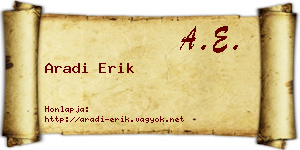 Aradi Erik névjegykártya